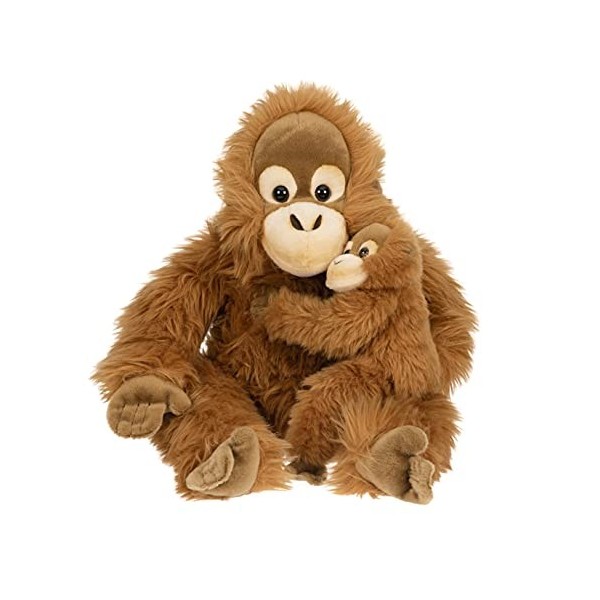 Uni-Toys - Orang-outan avec Bébé, Assis - 30 cm Hauteur - Singe en Peluche - Peluche, Doudou Uni-Toys - Orang-outan avec Bé