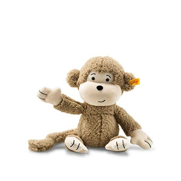 Steiff- Soft Cuddly Friends Brownie Monkey Animal Singe, 060304, Marron Clair, 30 cm