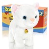 SWTOIPIG Jouets interactifs pour Chat en Peluche pour Enfants, Contrôle sonore et Tactile des Chats électroniques robotiques 