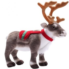 Ermano Peluche 35 cm réaliste Caribou Peluche poupée rembourrée Molle Simulation Moose Christmas Film Home Decoration Peluche