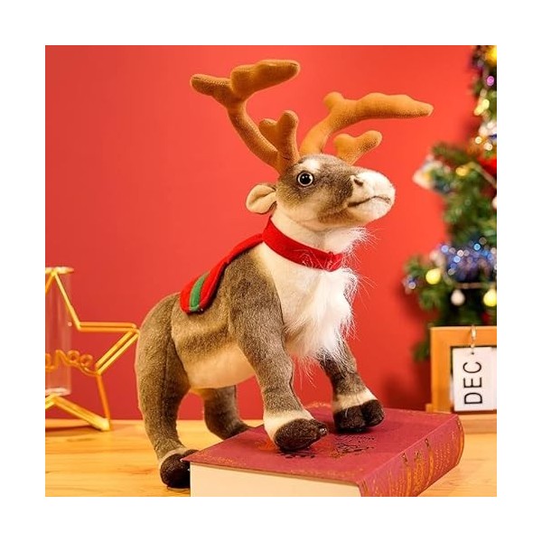 Ermano Peluche 35 cm réaliste Caribou Peluche poupée rembourrée Molle Simulation Moose Christmas Film Home Decoration Peluche