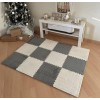 Tapis puzzle, sol en EVA amorti, tapis long en peluche à emboîter, doux à poils longs, protection et décoration, 12 pièces 30