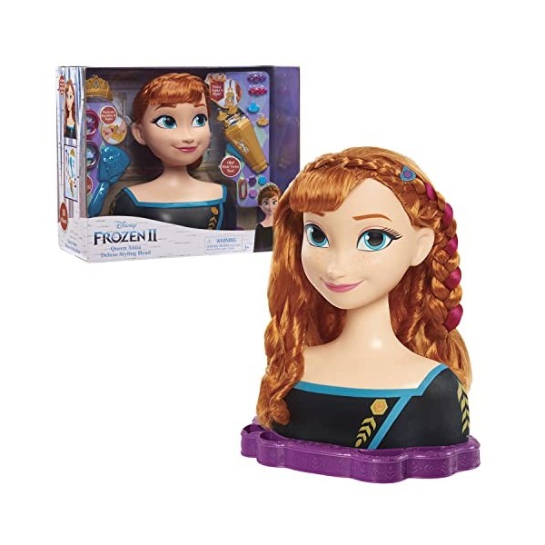 La Reine des Neiges, Elsa, Tête à Coiffer Deluxe, 18 Accessoires de Coiffure inclus, Jouet pour enfants dès 3 ans, Giochi Pre