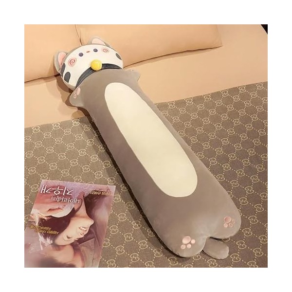 Kawaii Doux Long Chat Oreiller en Peluche Jouet Sieste Oreiller Maison Confort Coussin Enfants Cadeau D’Anniversaire Mignon A