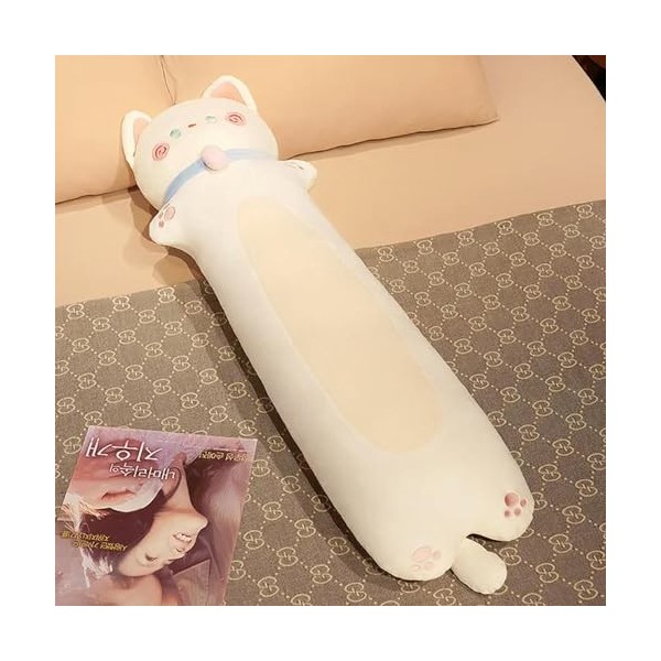 Kawaii Doux Long Chat Oreiller en Peluche Jouet Sieste Oreiller Maison Confort Coussin Enfants Cadeau D’Anniversaire Mignon A