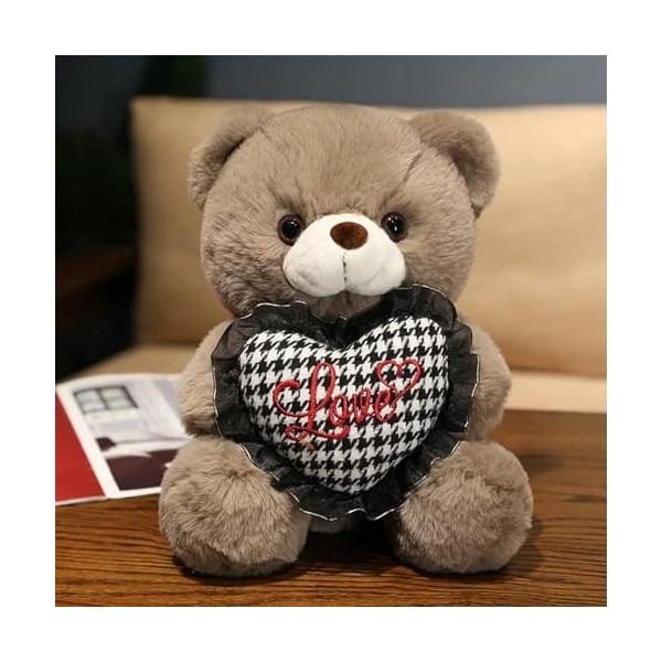 EacTEL Kawaii Ours Peluche Jouet Plante en Peluche Ours Embrasse Rose Oreiller Fleur Poupée Jouet Enfants Fille Saint-Valenti