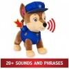 PAW PATROL 6063790 PAW PATROL Talking Chase Jouet interactif en Peluche de 30,5 cm Haut avec Sons, Phrases et Queue remuante,