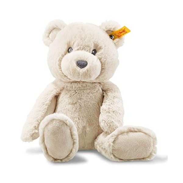 Steiff Bearzy 241536 Ours en Peluche - Doudou pour bébé - Doux et Lavable - Beige 28 cm 