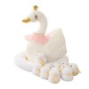 BYNYXI Peluche Cygne, 32cm Cygne en Peluche avec bébé 10 oisons Blancs en Peluche Personnages Dessin animé réaliste Cygne Pel