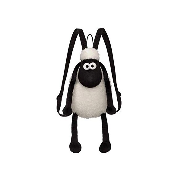 Shaun the Sheep Womens Shaun Sheep Backpack 61175 Black and White 12in Suitable for Adults Kids Plush, Black White, 33cm UK