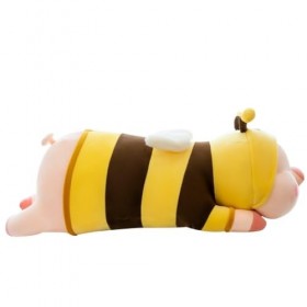 HYSTERIA Jouets en Peluche Créatif Mignon Abeille Cochon en Peluche poupée vers Le Bas Coton Long Oreiller Mignon poupée Coch