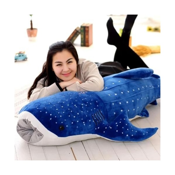 KiLoom Peluche Requin Doux Grande Baleine Bleue Créative Requin en Peluche Poisson De Mer Oreiller Belle Poupée Bébé Enfants 