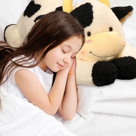Vache jouet câblée pondérée, peluche pondérée de vache, 35 pouces mignonnes vache de vache poulains jets oreiller, gros toys 