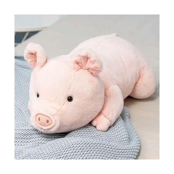 EacTEL Mignon Cochon en Peluche Jouet Dessin animé Cochon Peluche Animal Kawaii Oreiller Doux Enfants Cadeau d’Anniversaire C