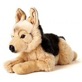 Uni-Toys - Berger Allemand couché – 45 cm Longueur – Chien en Peluche, Animal de Compagnie – Peluche