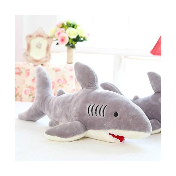 DHESSO 70 cm-100 cm Grand Requin Gris poupée en Peluche Monde sous-Marin Jouets pour Enfants bébé Oreiller poupée Chambre déc