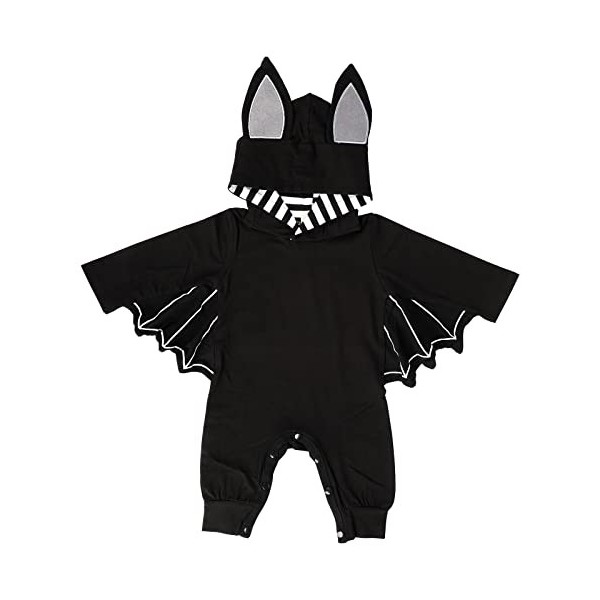 Runmeihe Bebe Halloween Costume, Ensemble de Chauve Souris à Capuchon Amusant avec Chapeau Doreille Comme Costume DHallowee