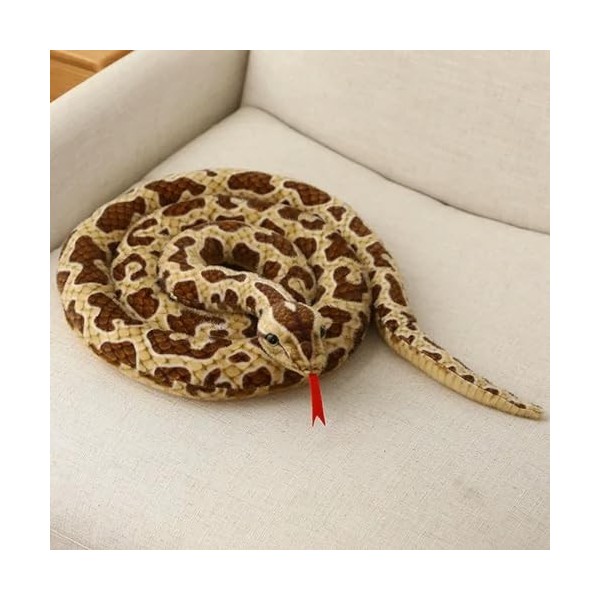 KiLoom Serpents Géants Peluche Jouet Simulation Long Python D’Or Peluche Serpent Peluche Enfants Garçons Cadeau Décoration À