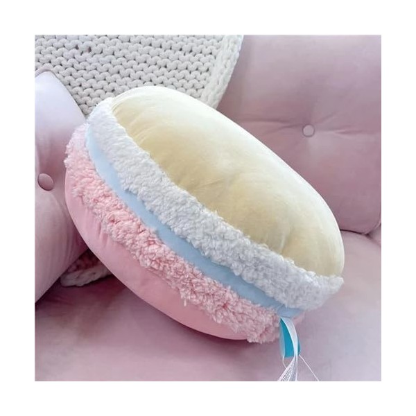 NOpinz Candy Macaron Forme Ronde Oreiller en Peluche Coton Doux Dessert Peluche Jouet Poupée Home Decor Canapé Chaise Coussin