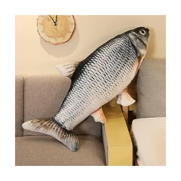 PaMut 3D Poisson-Clown Poisson réaliste Jouet en Peluche Doux Poisson Rouge en Peluche canapé Oreiller Cadeau créatif décorat