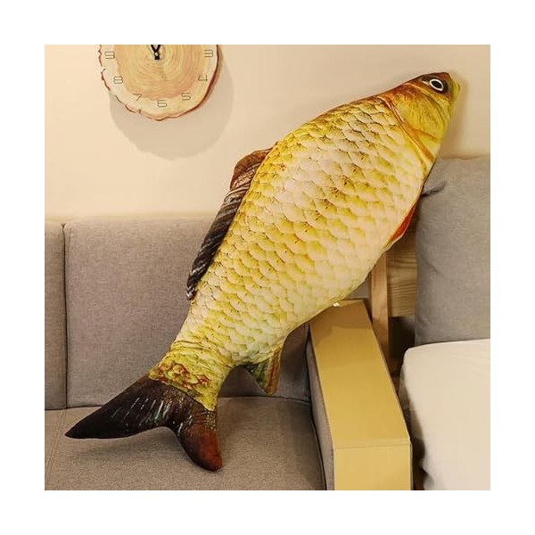 PaMut 3D Poisson-Clown Poisson réaliste Jouet en Peluche Doux Poisson Rouge en Peluche canapé Oreiller Cadeau créatif décorat