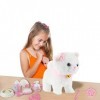 LUFEIS Jouet électronique en Peluche, Animal Chat Électronique, pour Chat avec Laisse télécommandée, Marche, Aboiements, Remu