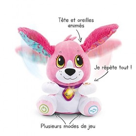 VTech - Toutou Parle avec Moi Rose, Jouet Chien Interactif Qui Répète, Bouge la Tête et les Oreilles, Peluche Bébé à Fonction