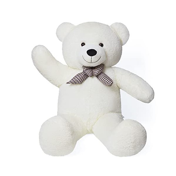 YunNasi Ours en Peluche Geante 120cm XXL Nounours Peluche Géant pour Enfant Cadeau,Blanc