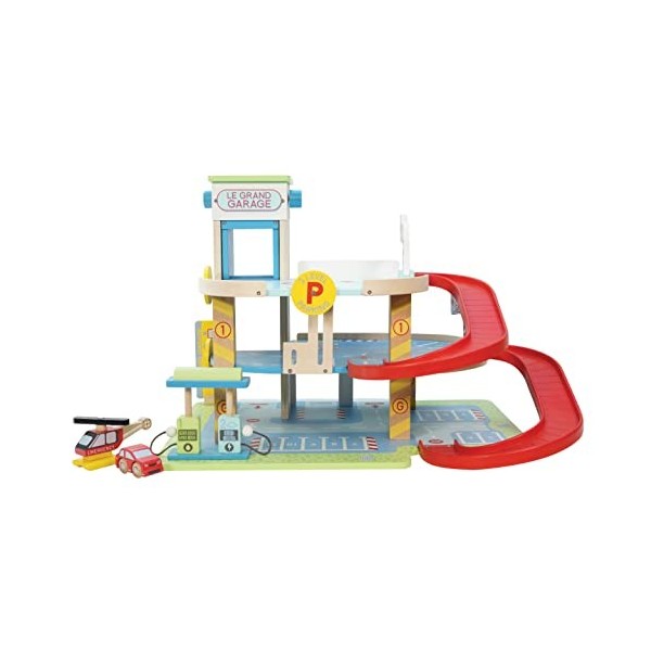 TOP BRIGHT Jouet Garage Voiture Bois pour Enfant,Cadeau Educatif po