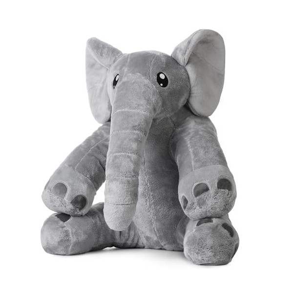 55cm Peluche éléphant Extra Douce et câline XXL, Gris