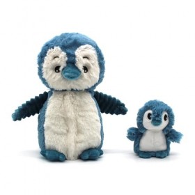 Les Déglingos Les Ptipotos by Glissou Le Pingouin Maman bébé – Peluche Toute Douce – Idéal Cadeau Naissance - Bleu – 16 cm