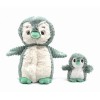 Les Déglingos Les Ptipotos by Glissou Le Pingouin Maman bébé – Peluche Toute Douce – Idéal Cadeau Naissance - Bleu – 16 cm