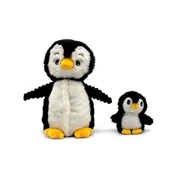 Les Déglingos Les Ptipotos by Glissou Le Pingouin Maman bébé – Peluche Toute Douce – Idéal Cadeau Naissance - Bleu – 16 cm