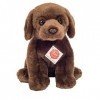 Teddy Hermann 91958 Peluche Labrador assis Marron foncé 25 cm