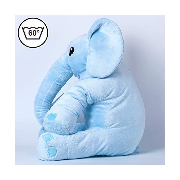 55cm Peluche éléphant Extra Douce et câline XXL, Bleu