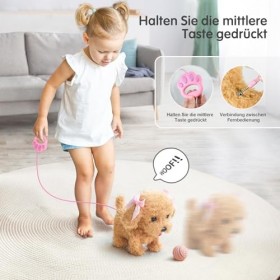 Stimmungs Chien Jouet Enfant, Chien Interactifs Qui Marche et Aboie,Remue la Queue,Peluche Chien électronique Chien Jouet Cad