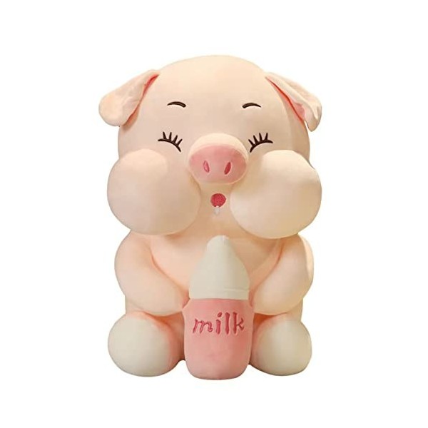 LANKYBOX Peluche Peluche Animal Peluche Jouet Doux Kawaii bébé Cochon Boire Lait poupée en Peluche Rose décoration Coussin da