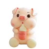 LANKYBOX Peluche Peluche Animal Peluche Jouet Doux Kawaii bébé Cochon Boire Lait poupée en Peluche Rose décoration Coussin da