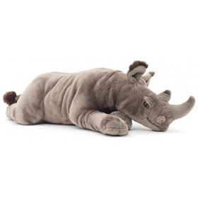 Uni-Toys - Rhinocéros grand format couché - 54 cm longueur - Peluche Rhino - Peluche doudou