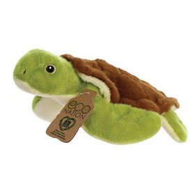 Aurora, 35018, Eco Nation, Tortue, 26 cm, Peluche, Vert & Marron