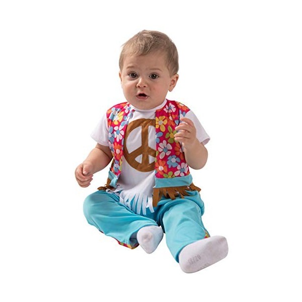 EUROCARNAVALES Déguisement petit hippie bébé - Multicolore - 6 à 12 mois 67-69 cm 