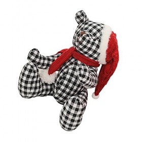 DIKACA 1 PC Ours À Carreaux Ours De Noël Petits Animaux en Peluche Ours en Vrac Animaux en Peluche Jouets en Peluche De Noël 