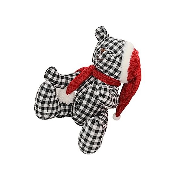 DIKACA 1 PC Ours À Carreaux Ours De Noël Petits Animaux en Peluche Ours en Vrac Animaux en Peluche Jouets en Peluche De Noël 