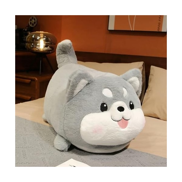 GagaLu Peluche Husky Chien Peluche Jouet Long Oreiller Dessin animé Mignon Animal Chiot poupée Tapis Famille lit décoration E