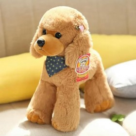KiLoom Simulation Peluche Teddy Dog Dolls Peluche Doux Chiot Jouets Beau Caniche Coussin pour Filles Bébé Cadeau 40cm 1