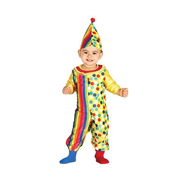 Guirca - Costume de clown pour bébé 6/12 mois, multicolore, 6-12, 85971