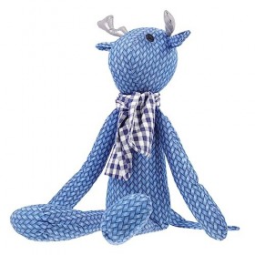 NAMOARLY 1Pc Wapiti Poupée Animal Jouet Animaux Jouets Bleu Marine Oreillers Moelleux Animaux en Peluche Jouets pour Enfants 