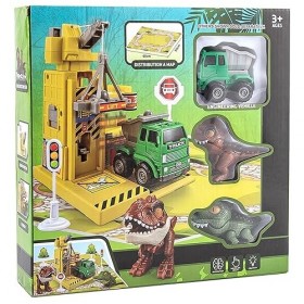 Juinsa Parking Dinosaures, avec Garage, Tapis et Accessoires. Boîte 38x7x23