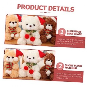 Toyvian 3 Pièces Ours De Noël Poupée Ours en Peluche Poupée en Peluche Ours en Peluche du Festival Cadeau De Fête De Noël Our