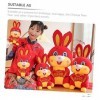 Toyvian 3 Pièces Jouet Lapin pour Enfants Jouets en Peluche Lapin en Peluche Jouet Lapin du Nouvel an Chinois Poupées De Masc